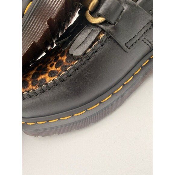 Dr Martens Adrian Snaffle Hair On Loafers Leopard Black Men\'s 8 Women\'s 9